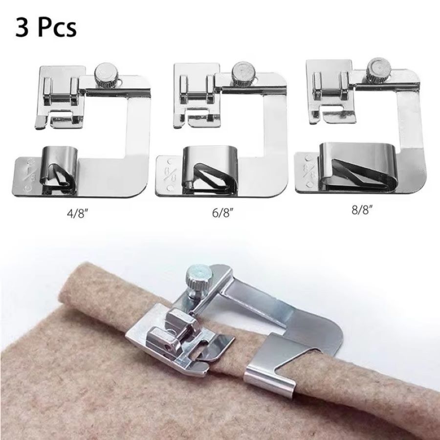 Textile Sewing Machine - 1個-3個入り 13/19/25mm 国内製ミシン用押さえ金具 ロールヘムフット ブラザーシンガー用ミシンアクセサリー
