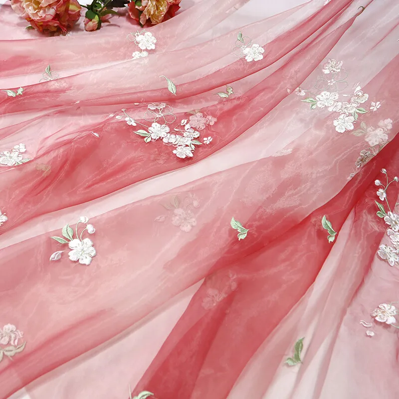 1 メートル花梨の花布刺繍シフォン生地 DIY 中国漢服縫製 - Sewing Batik Fabric のレビューと価格