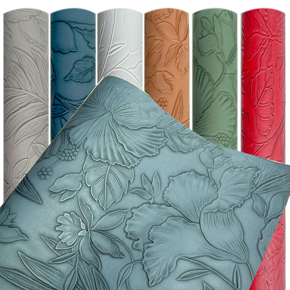 合成皮革のエンボス加工されたヴィンテージの花,バッグ,財布, - Vintage Sewing Textile のレビューと価格