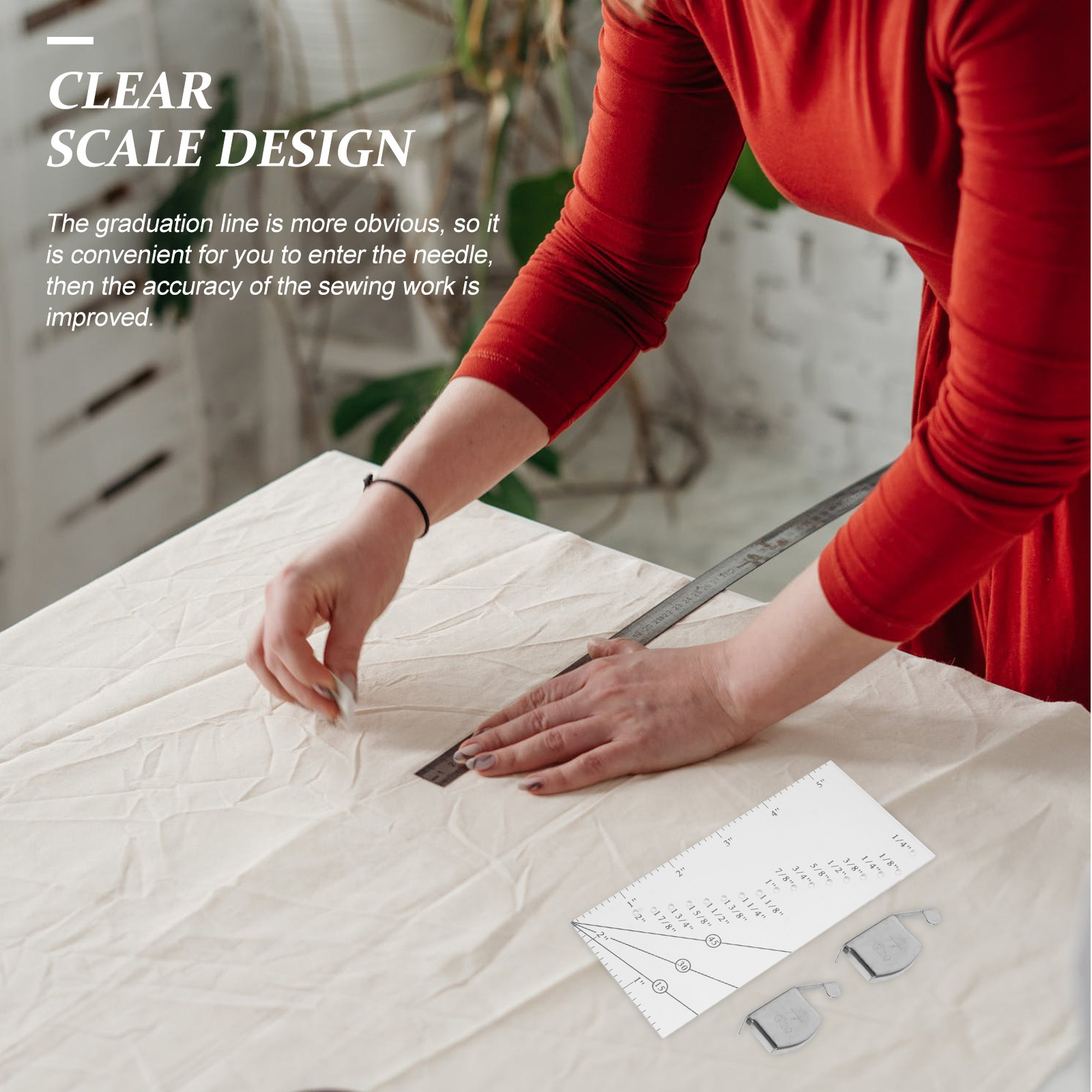 1セットの縫い合わせ用プラスチック製DIYパッチワーク定規、 - Sewing Gauge Ruler のレビューと価格